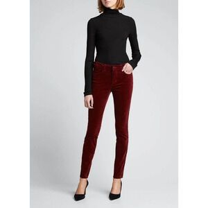 NWOT L'Agence Marguerite Velvet Skinny Jeans Size 25 Red